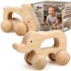 TOY Life Wooden Toys Cars, Montessori Baby Toys 6-12 Months, Wooden Baby Toys Rattle Cars for Toddlers 1-3, Baby Boy Nursery Decor, Montessori Toys for 1 Year Old Boy (Animal Set) view 1