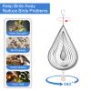 3D Wind Spinners Outdoor Flowing-Light Effect Metal Garden Decor, Highly Reflective Bird Deterrents for Outside, Mirrored Wind Sculptures to Scare Birds Away from Yard Patio Farm (Water-Drop-Silver) view 3