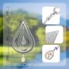 3D Wind Spinners Outdoor Flowing-Light Effect Metal Garden Decor, Highly Reflective Bird Deterrents for Outside, Mirrored Wind Sculptures to Scare Birds Away from Yard Patio Farm (Water-Drop-Silver) view 4