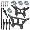 BRCatWPark Shock Towers & Shock Cap Protector & Shock Standoff Upgrades Part for 1/8 Kraton Notorious Outcast 6S BLX,RC Carbon Fibre Shock Towers Aluminium Alloy Shock Cap Hops Up,Titanium view 1