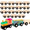 Hoarost 18 Pack Unfinished Wooden Cars Unpainted Magnetic Wood DIY Crafts Trains Car for DIY Craft Activities Birthday Gift (Color Set 1) view 1