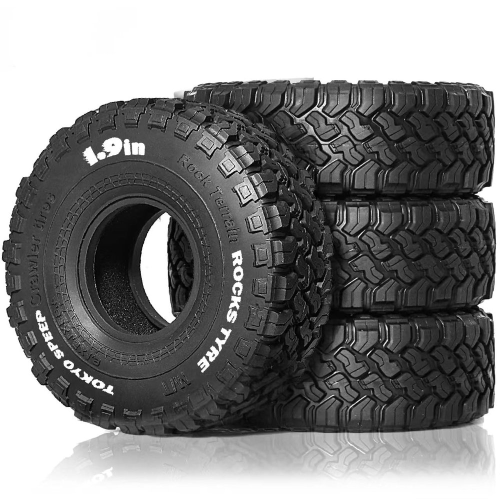 4PCS 1.9'' RC Crawler Tires Wheels 116x40mm RC Parts for 1/10 FMS YK AXIAL SCX10 TRX4 RC Climbing Car
