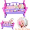 Besurejoy 12'' Baby Doll Care Playset with High Chair, Crib Bed, Swaddle,Blanket, Pacifier, Bib,Diaper,Feeding Accessories and Backpack. 26 PCS Kids Pretend Play Reborn Toy Gifts Set for Girls Ages 3+ view 4