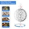 3D Wind Spinners Outdoor Flowing-Light Effect Metal Garden Decor, Highly Reflective Bird Deterrents for Outside, Mirrored Wind Sculptures to Scare Birds Away from Yard Patio Farm (Hummingbird-Silver) view 3