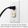 Child Proof Outlet Covers (12 Pack) Baby Safety Plug Covers Electrical Power Outlets Safety Caps White Flowers Bees Wall Socket Protector view 3