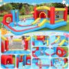 Inflatable Bounce House Water Slide, 14.3x14.3FT Maze Waterpark Obstacle Course w/Jump Area, Splash Pool, Obstacle, Slide, Punching Bag, Basketball Hoop & Tunnel for Kids Backyard Indoor Outdoor view 4