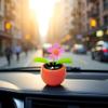 Orange Solar Dancing Flower Car Dashboard Decorations - Funny Solar Powered Dancing Flower Pot Car Ornaments Flower Swinging Toy for Car Decor, Funny Gifts, Solar Power Kits view 4