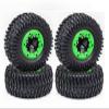 VBCERSDZ RC Wheel Tire Compatible with Huanqi 727 for REMO 1:10 RC for Model Cars Short-Course Truck Tire Off-Road Vehicle for Buggy Tires Wheel Wheels Parts(Green) view 1