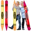 Lunmon 2 Pieces 43.31 Inch Jumbo Inflatable Crayons Balloons Neon Large Blow up Crayons Decor Set Giant Crayon Prop for Party Supplies Favor Decorations(Yellow, Red) view 1