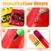 Lunmon 2 Pieces 43.31 Inch Jumbo Inflatable Crayons Balloons Neon Large Blow up Crayons Decor Set Giant Crayon Prop for Party Supplies Favor Decorations(Yellow, Red) view 3