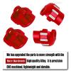 BRCatWPark Shock Towers & Shock Cap Protector & Shock Standoff Upgrades Part for 1/8 Kraton Notorious Outcast 6S BLX,RC Carbon Fibre Shock Towers Aluminium Alloy Shock Cap Hops Up,Red view 4
