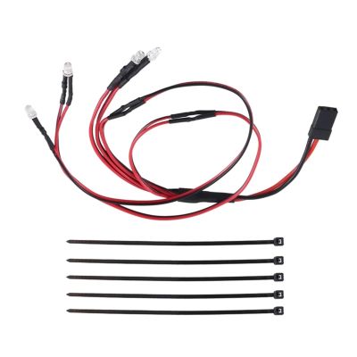 cvking RC Front Rear Lamp Group Compatible with TRX4M 1/18 RC Crawler Car Upgrade Parts 4 Lamp Beads 3mm Red White Headlights & Taillights Lights Kit RC Car Lamp