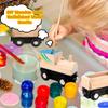 Hoarost 18 Pack Unfinished Wooden Cars Unpainted Magnetic Wood DIY Crafts Trains Car for DIY Craft Activities Birthday Gift (Color Set 3) view 3