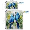 Palm Leaf Parrot Wet Bag 2Pcs Wet Dry Bag Waterproof Travel Laundry Bags Swimsuit Bags Storage Cloth Diaper Wet Bags Bathing Suit 0rganizer Bags for Beach, Yoga, Gym, Pool view 2