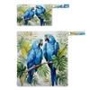 Palm Leaf Parrot Wet Bag 2Pcs Wet Dry Bag Waterproof Travel Laundry Bags Swimsuit Bags Storage Cloth Diaper Wet Bags Bathing Suit 0rganizer Bags for Beach, Yoga, Gym, Pool view 4
