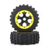 FLMLF Rc Car Knobby Rear Wheel Tire 2pcs 195X80mm for 1/5 HPI ROFUN ROVAN KM Baja 5T 5SC 5FT Truck Parts (Yellow) view 2