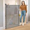 52 Tall X 55 Wide Retractable Baby Gates for Doorways Retractable Dog Gate Indoor Anti-Scratch Doggie Gates for Indoors Extra Tall Pet Gate Outdoor Prevent Kids and Pets from Jumping Over, Gray view 1