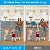 52 Tall X 55 Wide Retractable Baby Gates for Doorways Retractable Dog Gate Indoor Anti-Scratch Doggie Gates for Indoors Extra Tall Pet Gate Outdoor Prevent Kids and Pets from Jumping Over, Gray view 2