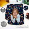 Personalized Nap Mats for Daycare - Kids Nap Mat with Pillow and Blanket for Preschool Kindergarten Custom Name Space Toddler Sleeping Bag for Boys, Thick Padded Easy Roll Up Cosmos view 3