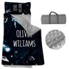 Personalized Nap Mats for Daycare - Kids Nap Mat with Pillow and Blanket for Preschool Kindergarten Custom Name Space Toddler Sleeping Bag for Boys, Thick Padded Easy Roll Up Cosmonaut view 1