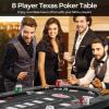 Goplus 72 Poker Table Foldable, 8 Players Card Board Game Table w/Deep Metal Cup Holders, Casino Grade Felt, Portable Folding Oval Blackjack Table for Texas Holdem, No Assembly Required (Black) view 2