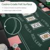 Goplus 72 Poker Table Foldable, 8 Players Card Board Game Table w/Deep Metal Cup Holders, Casino Grade Felt, Portable Folding Oval Blackjack Table for Texas Holdem, No Assembly Required (Green) view 4