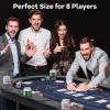 GYMAX Poker Table Foldable 8-Player Texas Holdem with Metal Cup Holders, Casino Grade Felt & Padded Rails, Portable Folding Poker Table for Leisure Game, Home, Game Rooms view 2