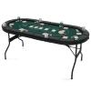 GYMAX Poker Table Foldable 8-Player Texas Holdem with Metal Cup Holders, Casino Grade Felt & Padded Rails, Portable Folding Poker Table for Leisure Game, Home, Game Rooms view 1