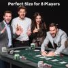 GYMAX Poker Table Foldable 8-Player Texas Holdem with Metal Cup Holders, Casino Grade Felt & Padded Rails, Portable Folding Poker Table for Leisure Game, Home, Game Rooms view 3