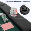 GYMAX Poker Table Foldable 8-Player Texas Holdem with Metal Cup Holders, Casino Grade Felt & Padded Rails, Portable Folding Poker Table for Leisure Game, Home, Game Rooms view 4