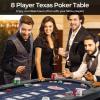 Goplus 72 Poker Table Foldable, 8 Players Card Board Game Table w/Deep Metal Cup Holders, Casino Grade Felt, Portable Folding Oval Blackjack Table for Texas Holdem, No Assembly Required (Blue) view 2