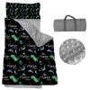 Personalized Nap Mats for Daycare - Kids Nap Mat with Pillow and Blanket for Preschool Kindergarten Custom Name Space Toddler Sleeping Bag for Boys, Thick Padded Easy Roll Up Moon view 1