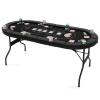 GYMAX Poker Table Foldable 8-Player Texas Holdem with Metal Cup Holders, Casino Grade Felt & Padded Rails, Portable Folding Poker Table for Leisure Game, Home, Game Rooms view 1