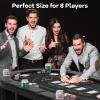 GYMAX Poker Table Foldable 8-Player Texas Holdem with Metal Cup Holders, Casino Grade Felt & Padded Rails, Portable Folding Poker Table for Leisure Game, Home, Game Rooms view 3