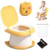 2025 Upgraded Portable Potty Training, Travel Potty for Toddler, portable toilet for kids Foldable, Apply to Seat Emergency Toilet for Camping, Outdoor,Car, Indoor (Yellow) view 1