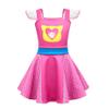 YODISON Superheros Fans' Dress With Lace On The Shoulders Match Accessories Fit Halloween Birthday Party Outfits(120cm/4-5T) Blush view 2