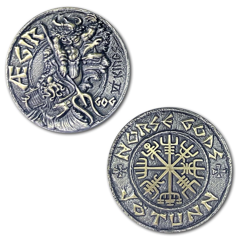 Aegir Viking Norse God Jtun Ruler of The Seas Ancient Collectible Coin