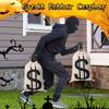 4Pcs 11.8 x 15.7 Inches Canvas Money Bags - Halloween Prop Money Bag with Dollar Sign, Money Sacks for Bank Robber Costume Pirate Cosplay Theme Party view 2