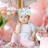 AIKERUBU Personalized Hand Embroidered Crown, 1st Birthday Hats for Kids Boys Girls, Made 100% Natural Fiber Linen, Decored with Wool Balls, Souvenir for First Birthday and Special Occasions view 3