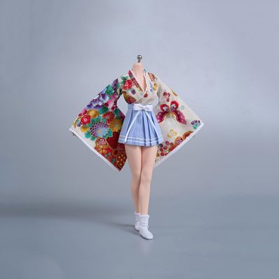 1/6 Scale Female Clothes, Japanese Kimono Bathrobe Skirt Socks Clothes Set for 12inch PH TBL JO Action Figure Body (G-Short Version)