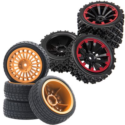 OD2.75'' Nylon 12mm Hex Hub Wheel Rims & Rubber Tires & 10-Spoke 12mm Hex Hub Wheel Rims & Rubber Tires