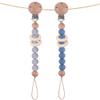 2Pcs Silicone Pacifier Clip with Natural Wooden Rings, Grey and Blue Pacifier Holder Binky Clips for Baby Boys (Blue) view 1