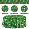 PTECDROTS 3Pcs Round Christmas Table Decorations - Green Xmas Tablecloths, 84inch view 3
