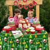 PTECDROTS 3Pcs Round Christmas Table Decorations - Green Xmas Tablecloths, 84inch view 4
