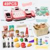 STACTCUTE 49Pcs Toy Cash Register with Scanner, Pretend Play Grocery Store Set with Real Calculator, Microphone, STEM Educational Supermarket Toys Gift for Boys Girls Kids Toddlers 3 4 5 6 7 8 (Pink) view 2