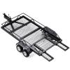 JGGZONE RC Trailer for Hauling Behind Car - Metal Hitch Mount Trailer with 4 Tires Heavy Duty Truck and RC Rock Cars Trailer for 1/18 RC Crawler TRX4M Defender Bronco K10 High Trail F150 view 1