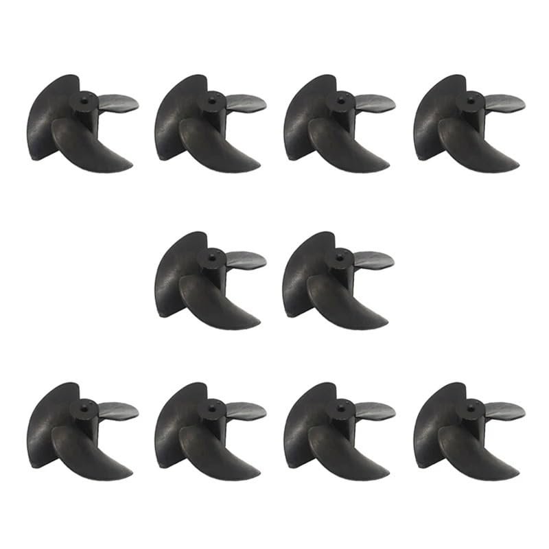 10PCS RC Boat Propellers Diameter 40mm Hole 1.9mm 3-Blades Propellers Tight with 2mm Shaft Nylon Positive Prop for RC Boat Models DIY Parts