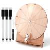 NQEUEPN 11.4 Inch Wedding Game Spinning Wheel, Wooden Prize Tabletop Spinner Erasable Raffle Spin The Wheel Game with Stand Roulette Wheel for Wedding Engagement Party School Family Games Baby Shower view 1