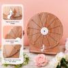 NQEUEPN 11.4 Inch Wedding Game Spinning Wheel, Wooden Prize Tabletop Spinner Erasable Raffle Spin The Wheel Game with Stand Roulette Wheel for Wedding Engagement Party School Family Games Baby Shower view 3