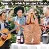 NQEUEPN 11.4 Inch Wedding Game Spinning Wheel, Wooden Prize Tabletop Spinner Erasable Raffle Spin The Wheel Game with Stand Roulette Wheel for Wedding Engagement Party School Family Games Baby Shower view 4